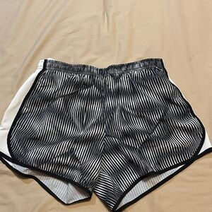 Nike Kids Black and White Striped Casual Shorts